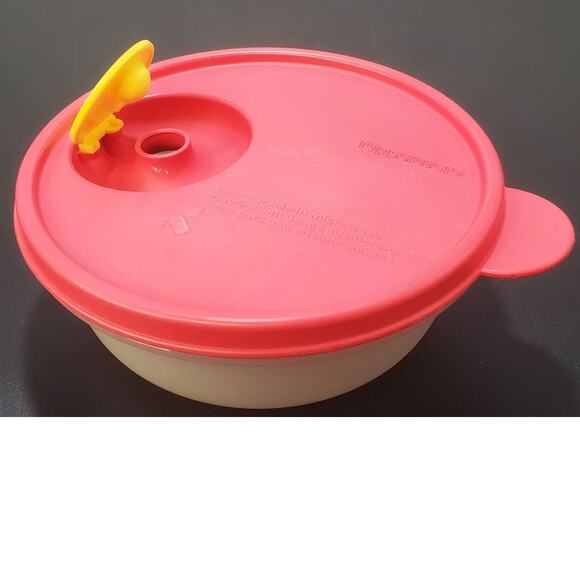 Vintage Tupperware Microwave Safe Vent N Serve Container & Red Lid - Picture 2 of 4